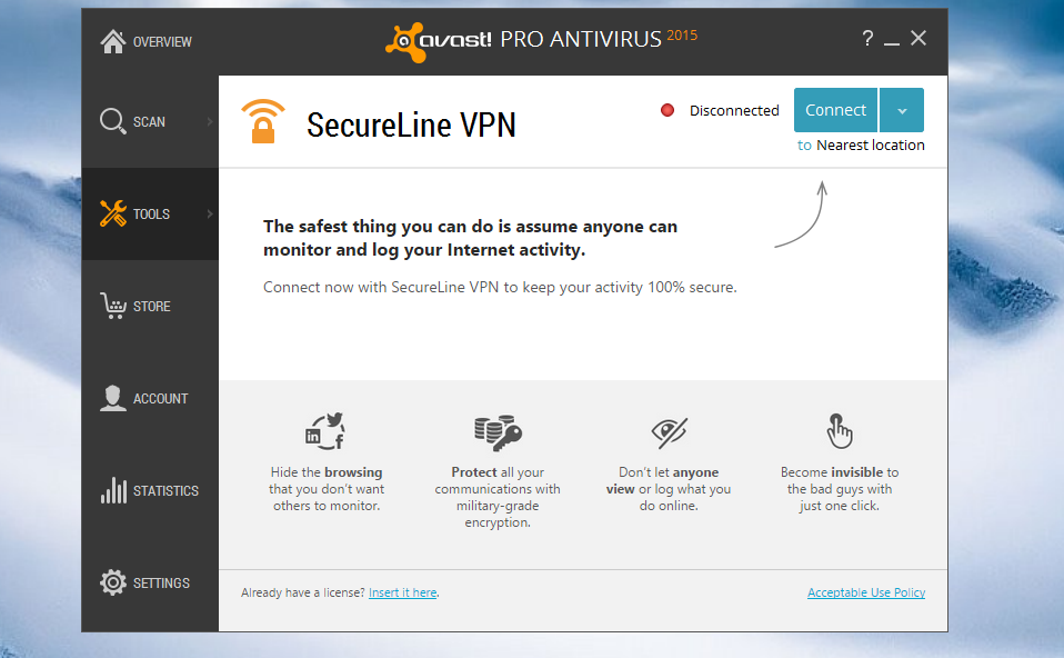 avast secureline vpn license