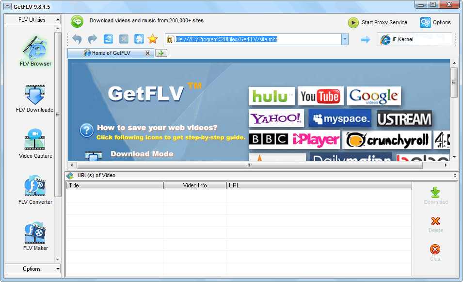 GetFLV Pro 30.2307.13.0 for windows download